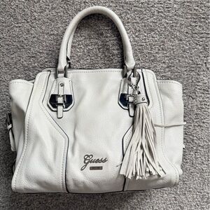 Guess Lily’s Dream Satchel with Tassel Charm in Stone